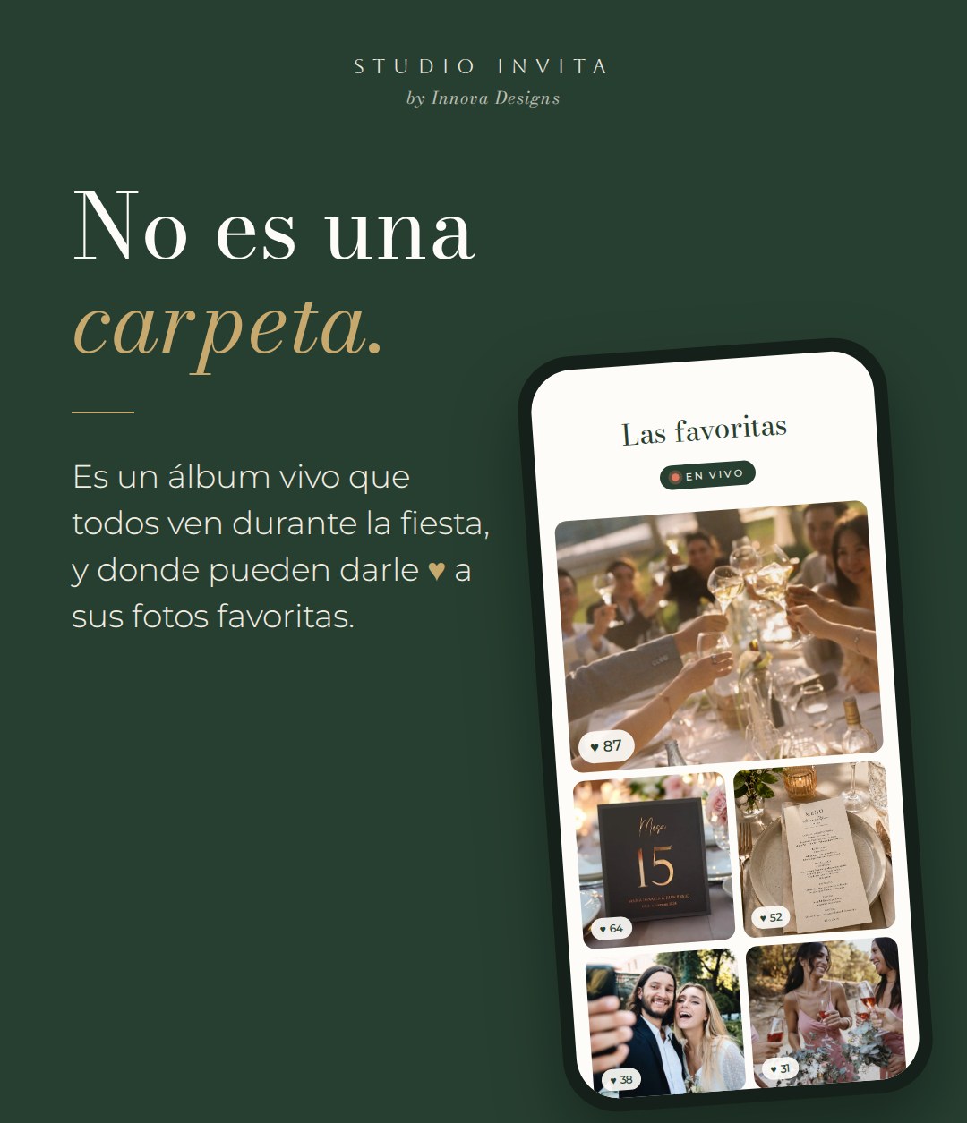 Álbum vivo con las fotos favoritas de la fiesta en el celular