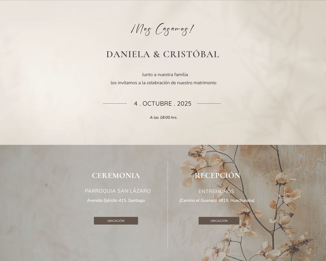 Invitación completa, de la portada hasta el final